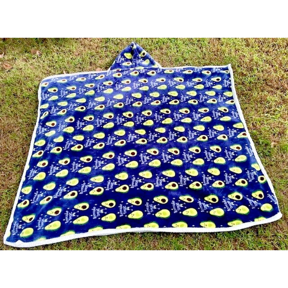 Avocado Wearable Blanket Fleece Hooded Robe Throw Quilt Poncho 50"X60"